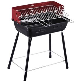 Portable Outdoor Simple Barbecue Oven For Camping And Outdoor Use (Option: Black-29x12x44CM)