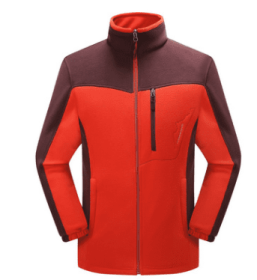 Cross-border Sources Of New Polar Fleece Warm Fleece Couple Cardigan Contrast (Option: Big red man-4XL)